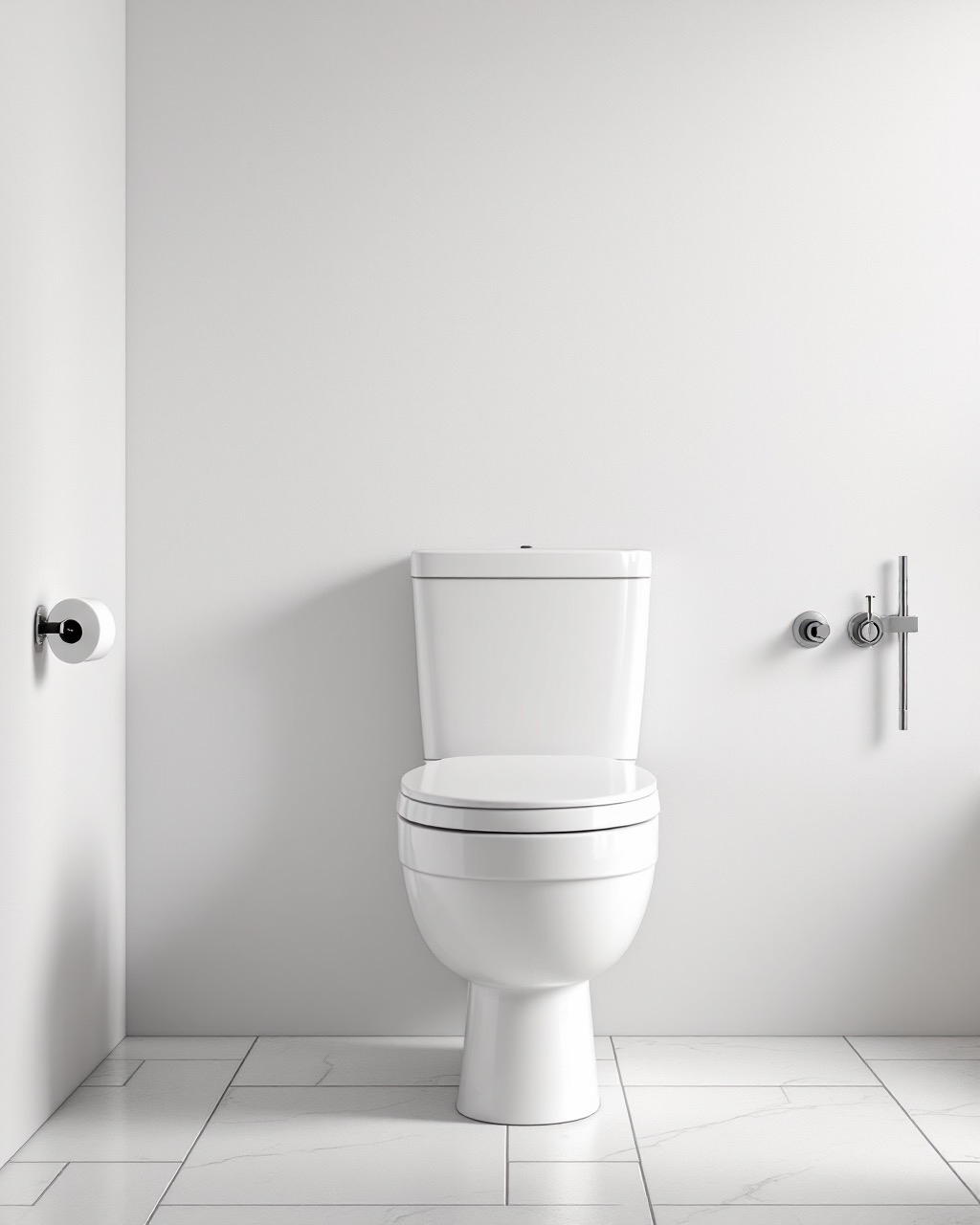 A toilet in the foreground of a residential bathroom with a bathtub visible behind it